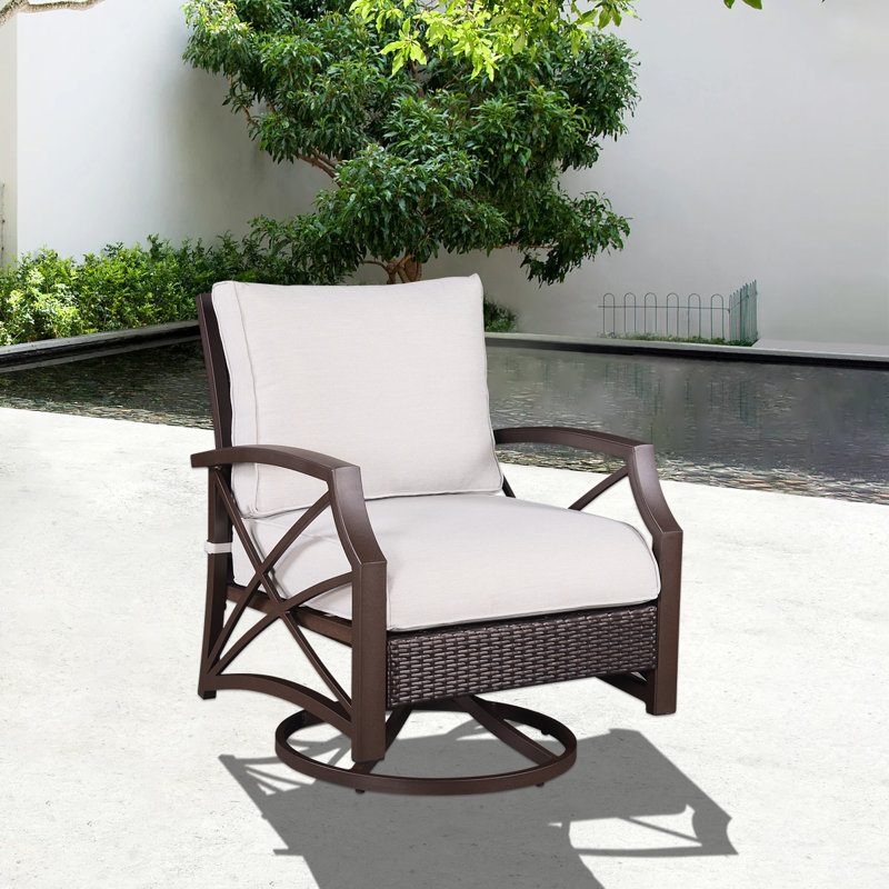 Red Barrel Studio® Outdoor Swivel Chair With Cushions(Set Of 2) Wayfair